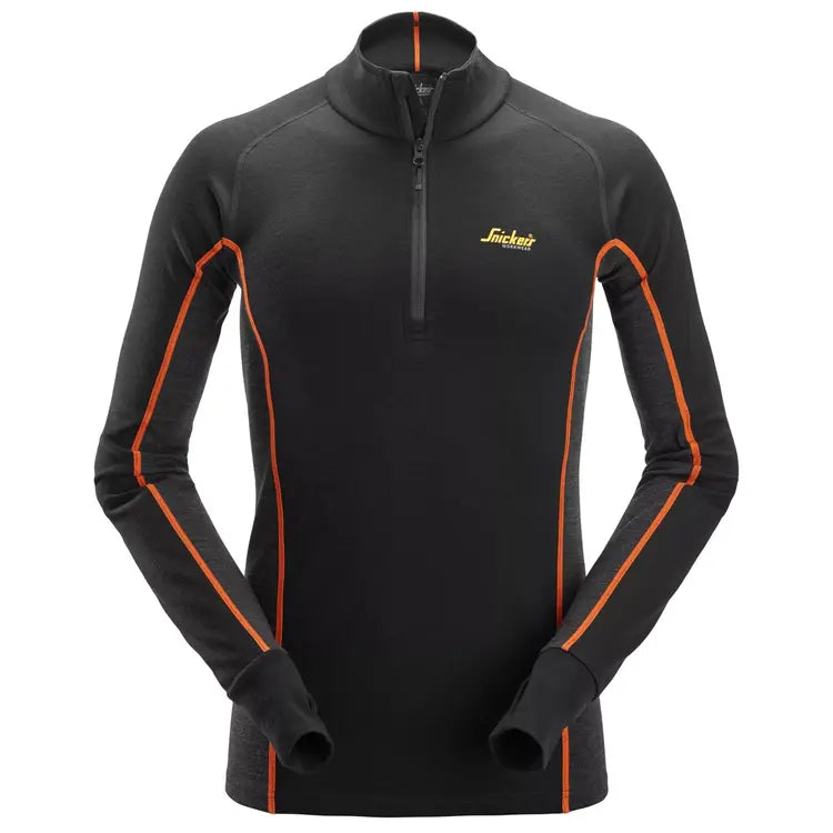 9482 Merino Basislaag Stay Warm Top met Halve Rits
