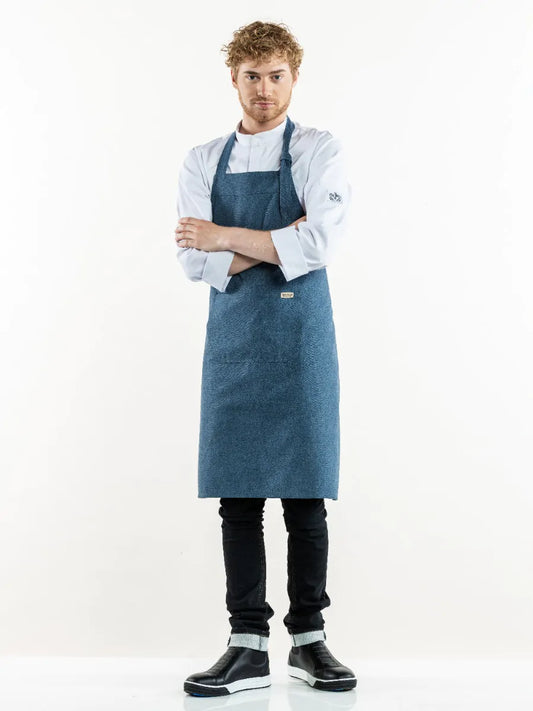 Bib Apron Amar Blue Melee W75 - L90